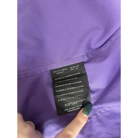 Prada Purple Button Up Cotton Blouse Women’s European Sz 38 EU Made in Italy A1 - Picture 8 of 8
